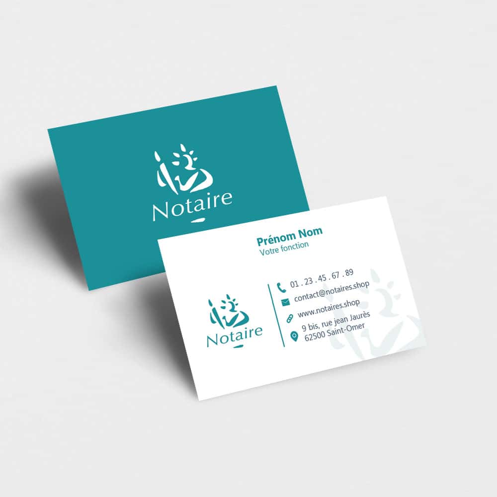 Carte de visite Notaire "officielle" Turquoise Com'Juridique